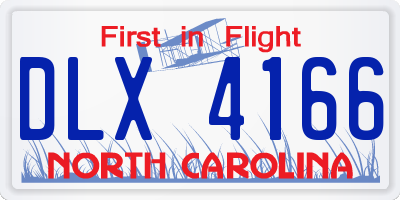 NC license plate DLX4166