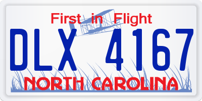 NC license plate DLX4167