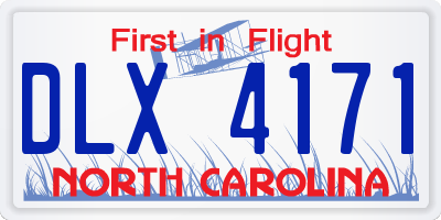 NC license plate DLX4171