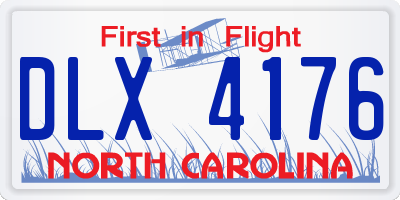 NC license plate DLX4176