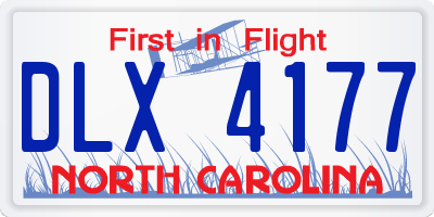 NC license plate DLX4177
