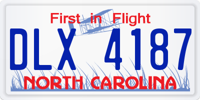 NC license plate DLX4187
