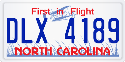NC license plate DLX4189