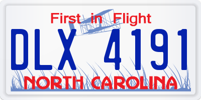 NC license plate DLX4191