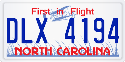 NC license plate DLX4194