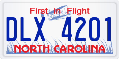 NC license plate DLX4201