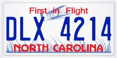 NC license plate DLX4214