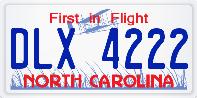 NC license plate DLX4222