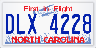 NC license plate DLX4228