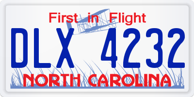 NC license plate DLX4232