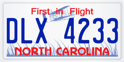 NC license plate DLX4233