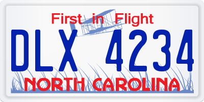 NC license plate DLX4234