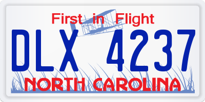 NC license plate DLX4237