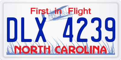 NC license plate DLX4239