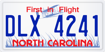 NC license plate DLX4241