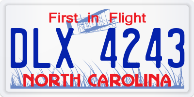 NC license plate DLX4243