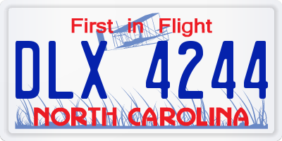 NC license plate DLX4244