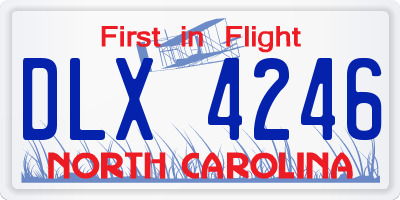 NC license plate DLX4246