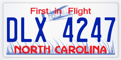 NC license plate DLX4247