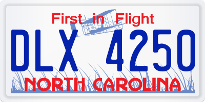 NC license plate DLX4250