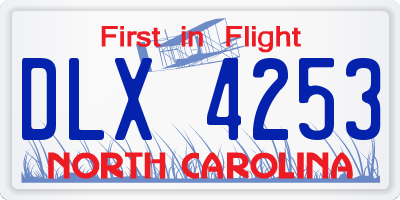NC license plate DLX4253
