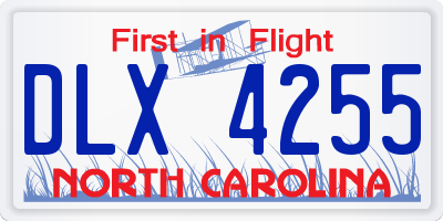 NC license plate DLX4255