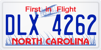 NC license plate DLX4262