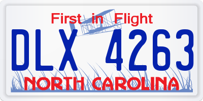 NC license plate DLX4263