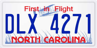 NC license plate DLX4271