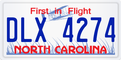 NC license plate DLX4274