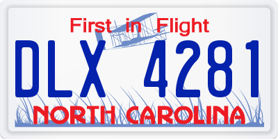 NC license plate DLX4281