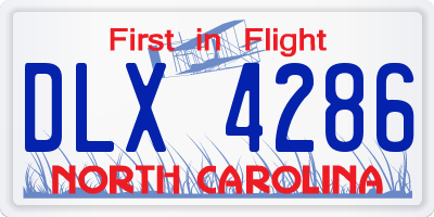 NC license plate DLX4286