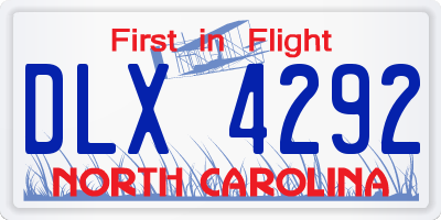 NC license plate DLX4292