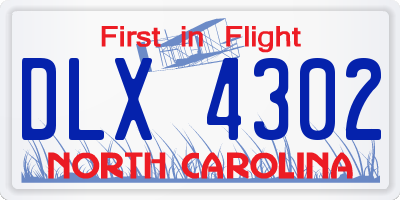 NC license plate DLX4302