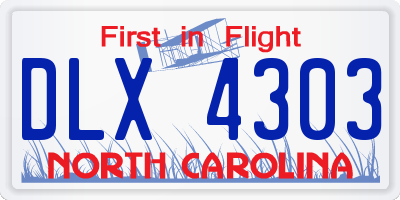 NC license plate DLX4303