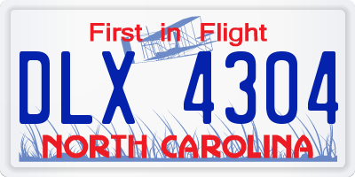 NC license plate DLX4304