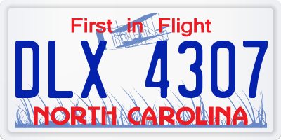 NC license plate DLX4307