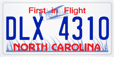 NC license plate DLX4310