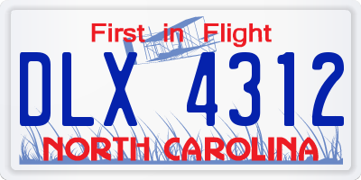 NC license plate DLX4312
