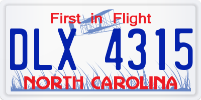 NC license plate DLX4315