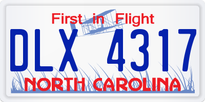 NC license plate DLX4317
