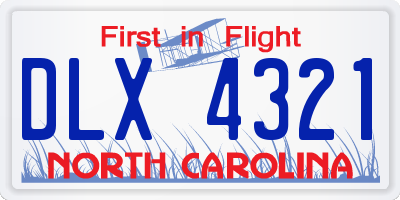 NC license plate DLX4321
