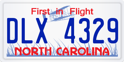 NC license plate DLX4329
