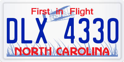 NC license plate DLX4330