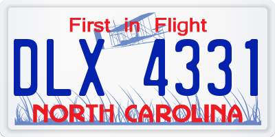 NC license plate DLX4331