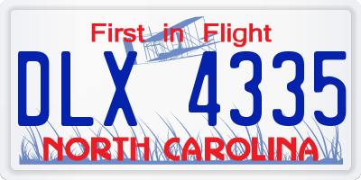 NC license plate DLX4335