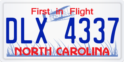 NC license plate DLX4337