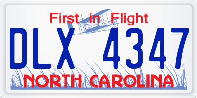 NC license plate DLX4347