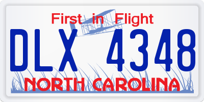 NC license plate DLX4348
