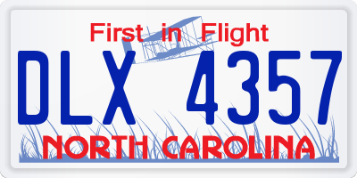 NC license plate DLX4357